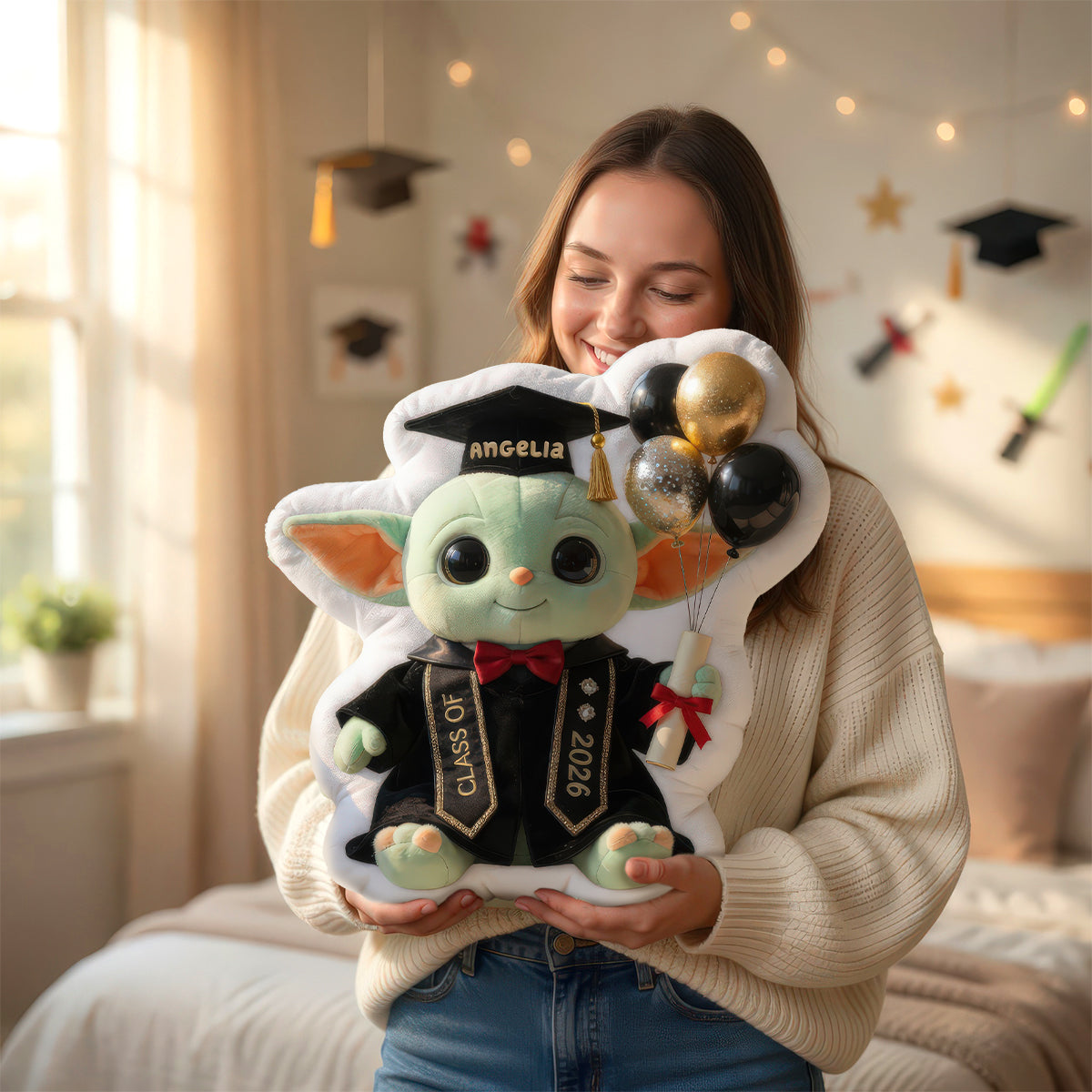 Celebrate Achievements with Our Cute Graduation Scholar Shaped Pillow - Personalized Gift for Graduation Pillow PopCulturePrints