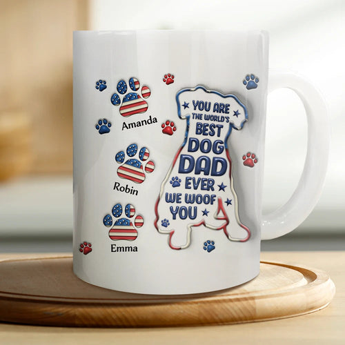 Happy Father's Day To A Pawsome Dad - Personalized 3D Inflated Effect Mug Mug PopCulturePrints