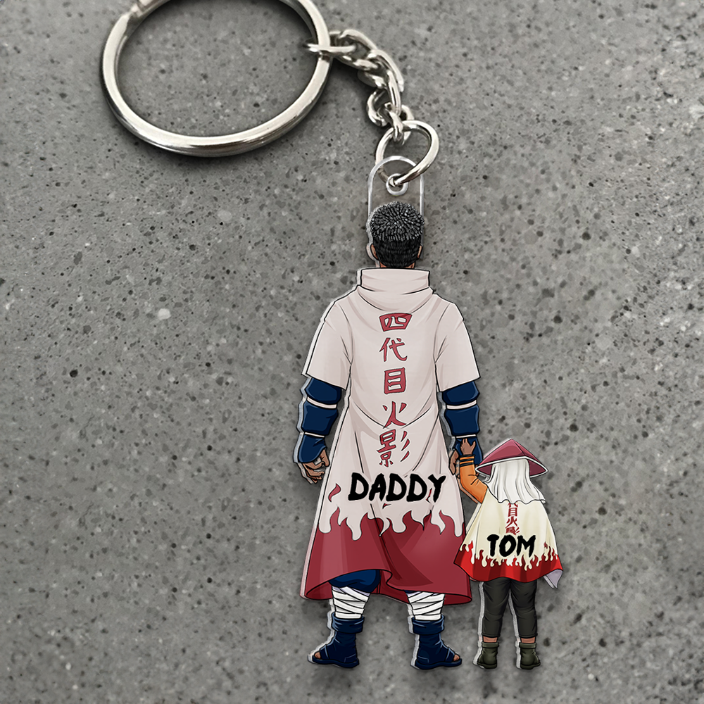 “Celebrate Dad's Love with a Personalized Anime Dad Keychain” - Custom Keychain for Father, Gift for Dad and Grandpa Keychains PopCulturePrints