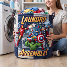 Load image into Gallery viewer, Hero Squad Quilted Laundry Basket - Personalized Gifts 06tydh090726 Laundry Basket PopCulturePrints
