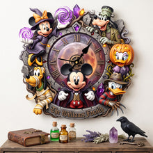 Load image into Gallery viewer, Embrace the Spooky Spirit - Personalized Halloween Family Clock Hanging Wall Clock PopCulturePrints
