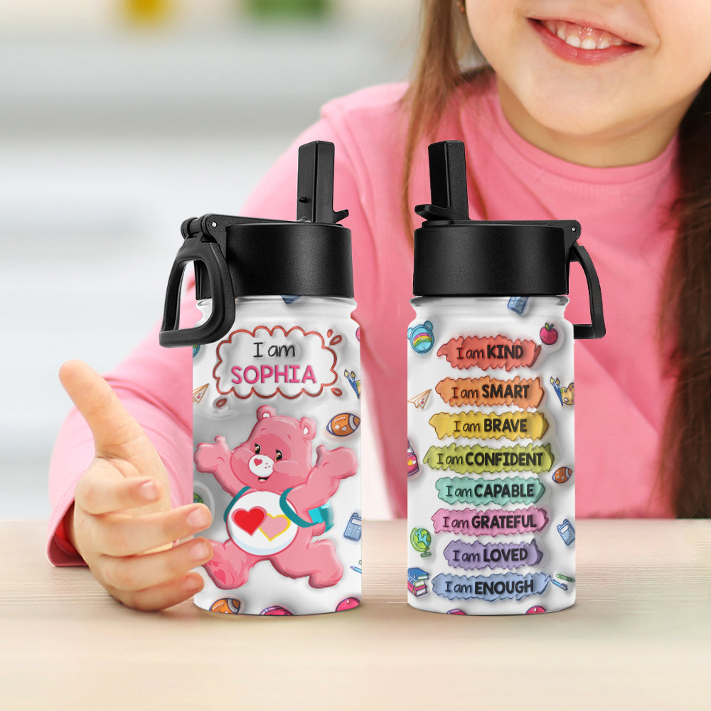 Personalized Inspirational Bear Water Bottle