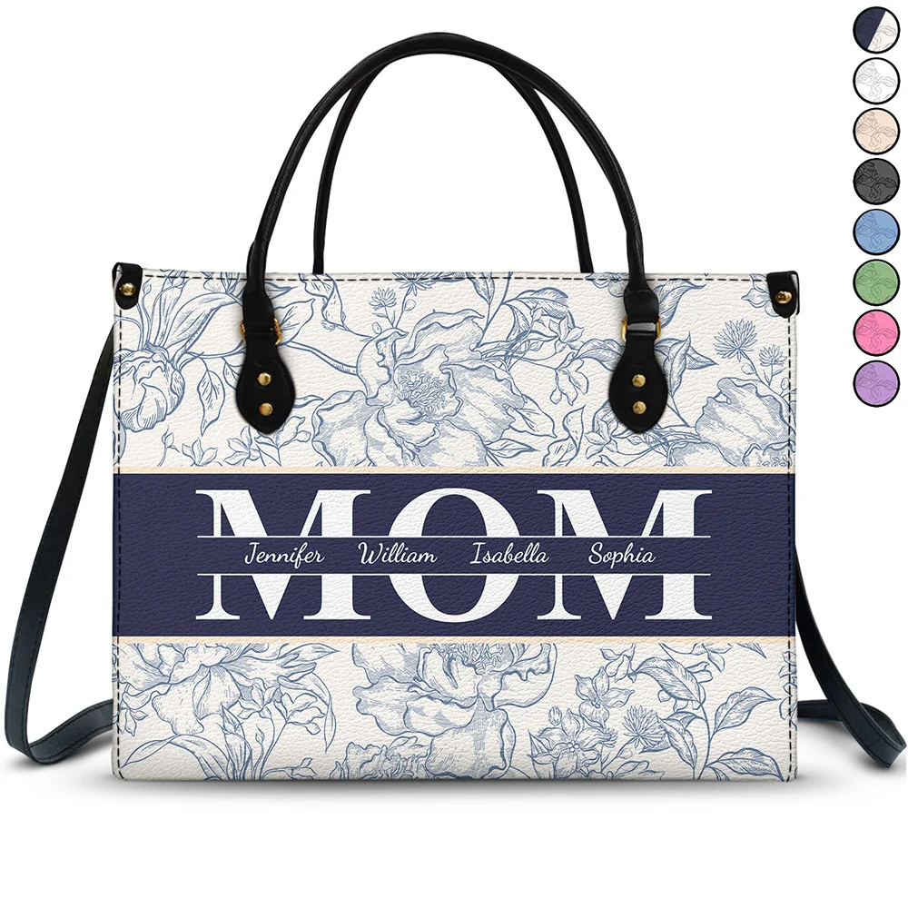 “Celebrate Her Love” - Personalized Leather Bag - Gift for Mom and Grandma Leather Bag PopCulturePrints