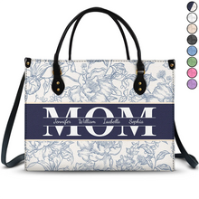Load image into Gallery viewer, “Celebrate Her Love” - Personalized Leather Bag - Gift for Mom and Grandma Leather Bag PopCulturePrints
