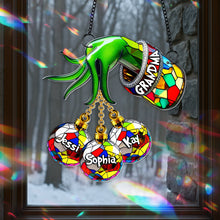 Load image into Gallery viewer, “Celebrate Love in Every Color!” - Green Christmas Bauble Suncatcher, Personalized Gift for Grandma Ornament PopCulturePrints
