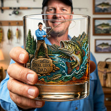 Load image into Gallery viewer, Reel Cool Dad - Personalized Fishing Dad Drinking Glass | Unique Gift for Dads &amp; Grandpas Glass PopCulturePrints
