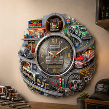Load image into Gallery viewer, “Time to Celebrate the Open Road” - Legends Trucking Wall Hanging Clock - Personalized Gifts for Truckers

