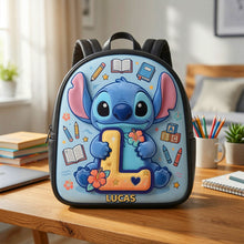 Load image into Gallery viewer, Alphabet Cute Alien Backpack - Personalized Gifts For Kids School Bag 02natn290626 Backpack PopCulturePrints

