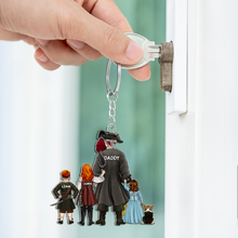 Load image into Gallery viewer, “Adventure Awaits with Dad!” - Adventure Pirates Dad Acrylic Keychain - Personalized Gift for Dad Keychains PopCulturePrints
