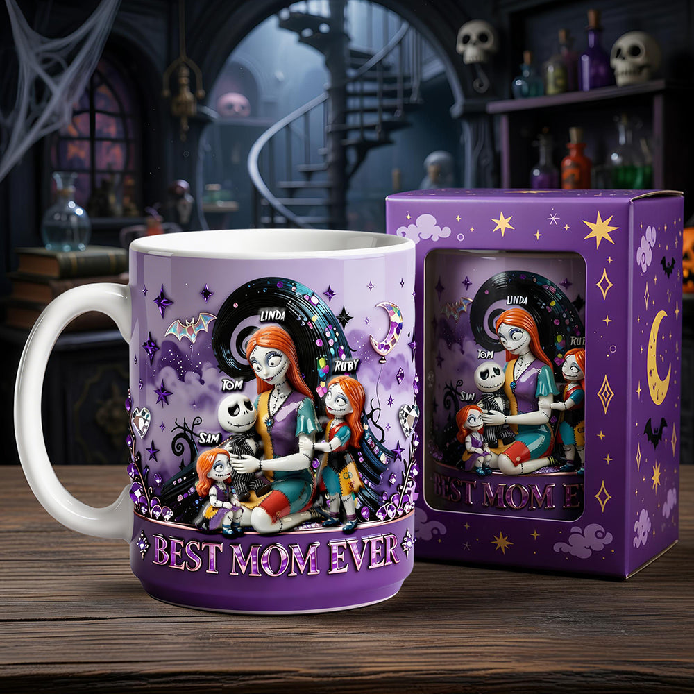 "Best Mom Ever" - Spooky Queen Family Coffee Mug - Personalized Gift for Moms, Grandmas and More Coffee Mug PopCulturePrints