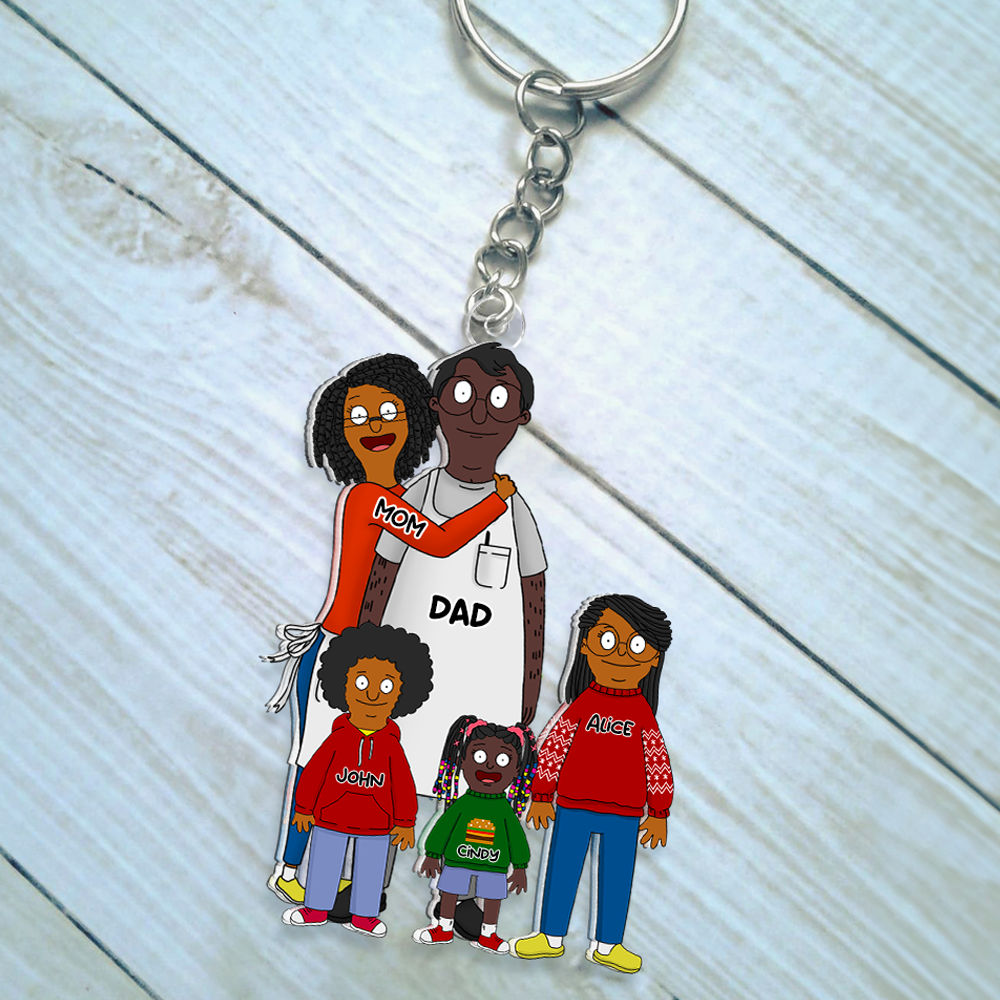 Custom Cartoon Family Keychain Keychains PopCulturePrints