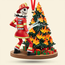 Load image into Gallery viewer, “Spook-tacular Moments Await!” - Funny Spooky Firefighter Ornament - Personalized Gift for Firefighters Ornament PopCulturePrints
