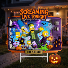 Load image into Gallery viewer, Screaming Live Tonight - Personalized Yard Sign for Halloween Lovers
