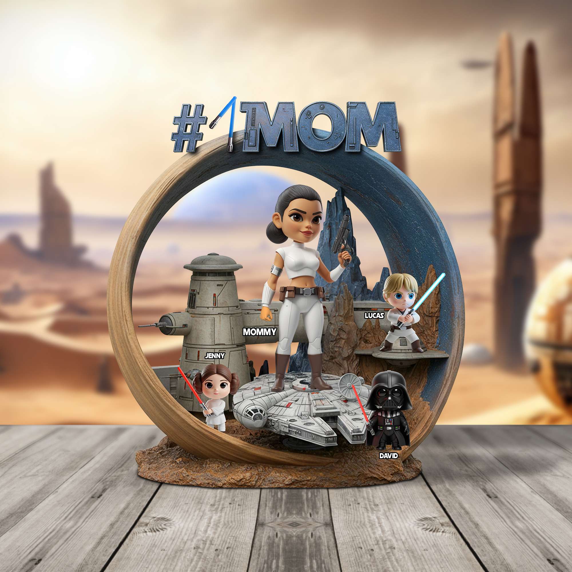 "A Cosmic Tribute to Moms, Celebrating Love and Fun" - The Cosmic Energy Mom Acrylic Plaque, Personalized Gift for Mom, Grandma, and More Shaped Plaques PopCulturePrints