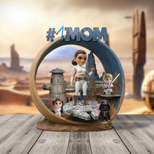 Load image into Gallery viewer, &quot;A Cosmic Tribute to Moms, Celebrating Love and Fun&quot; - The Cosmic Energy Mom Acrylic Plaque, Personalized Gift for Mom, Grandma, and More Shaped Plaques PopCulturePrints

