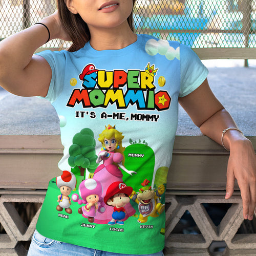 “It's A-Me, Mommy!” - Personalized 3D Shirt for Moms & Grandmas AOP Products PopCulturePrints