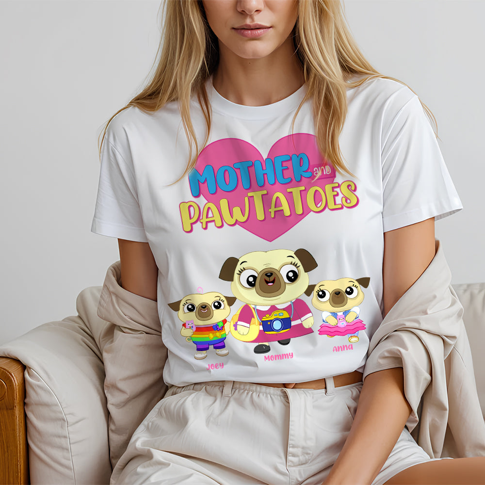 “Celebrate the Love Between a Mother and Her Pawsome Family” - Personalized Mom Shirt - Gift for Mom, Grandma, and Pet Lovers Shirts PopCulturePrints