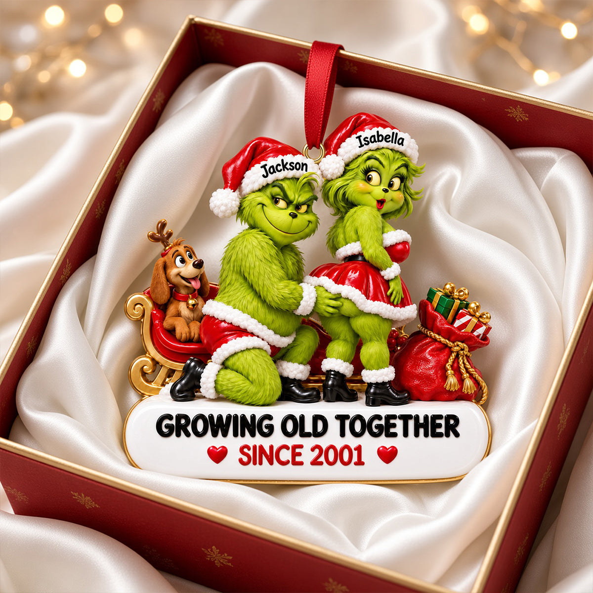 Growing Old Together Christmas Ornament - Personalized Gift for Couples