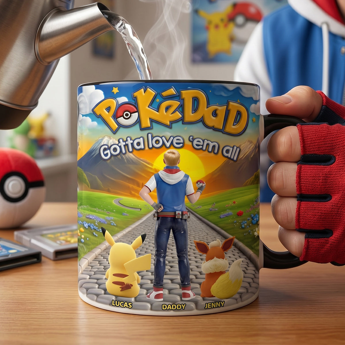 “Gotta Love 'Em All!” – Legendary Dad Journey Magic Coffee Mug - Personalized Gifts For Dad Coffee Mug PopCulturePrints