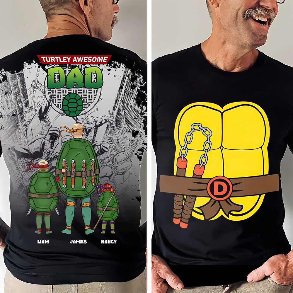 Turtley Awesome Dad Personalized Shirt: Inspired by Iconic Heroes