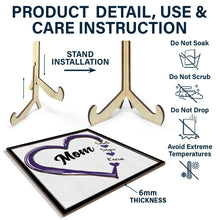 Load image into Gallery viewer, Grandma, the Heart of Our Family - Personalized 2-Layered Wooden Plaque With Stand Wooden Plaque PopCulturePrints
