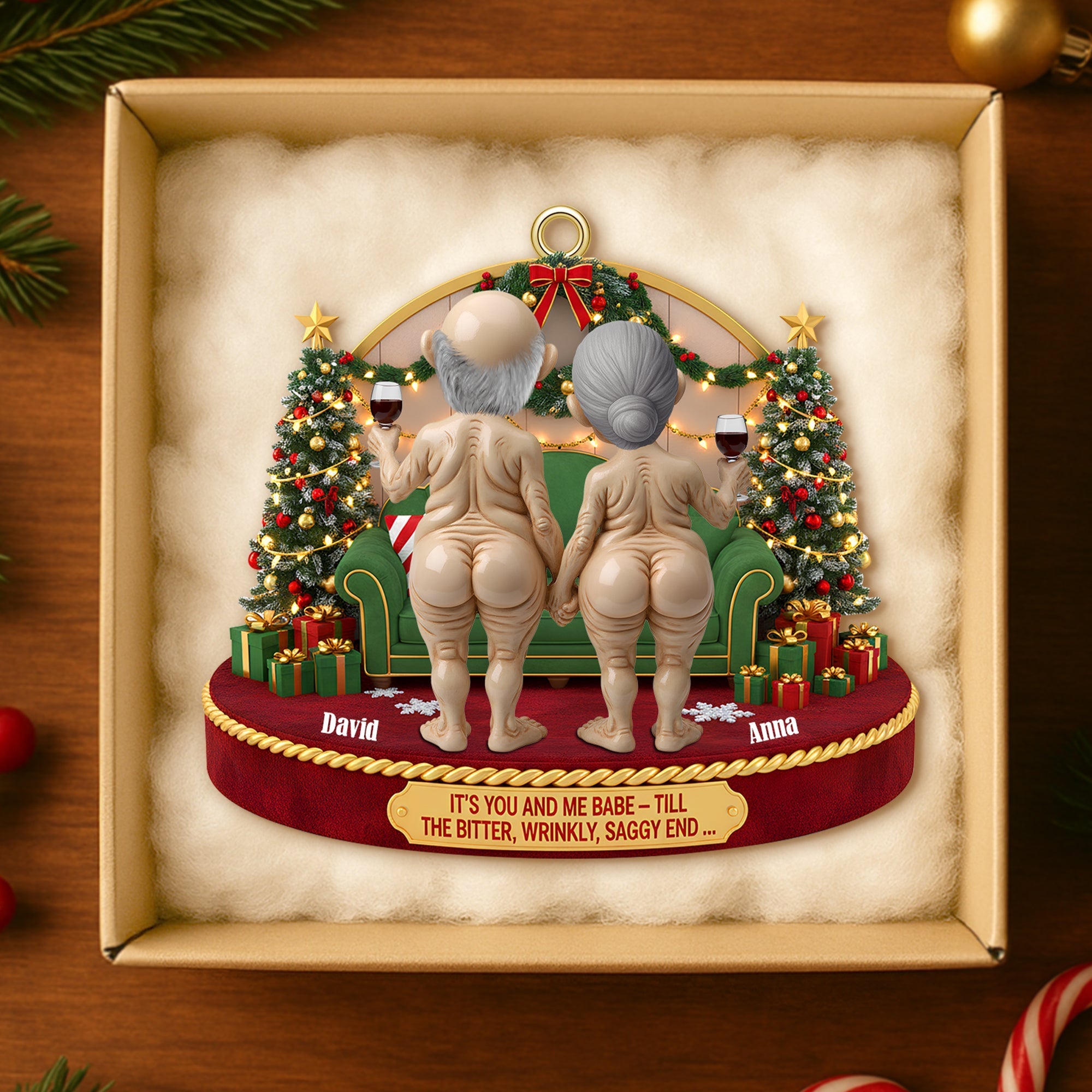 "It's You and Me, Babe - Personalized Christmas Ornament for Couples" Ornament PopCulturePrints