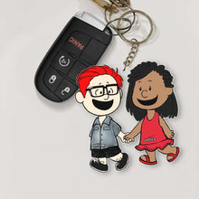 Load image into Gallery viewer, Custom Couple Kissing Keychain - Personalized Valentine&#39;s Day Gifts for Lovers Keychains PopCulturePrints
