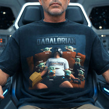 Load image into Gallery viewer, “In the Galaxy of Dads, You're the Star” - Personalized Dad’s Little Galaxy Crew Washed Shirt - Gift for Dad, Grandpa, Family Shirts PopCulturePrints
