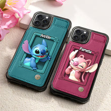 Load image into Gallery viewer, “Celebrate Your Unique Love” - Couple Leather Flip Wallet Phone Case - Personalized Gift for Couples Phone Case PopCulturePrints
