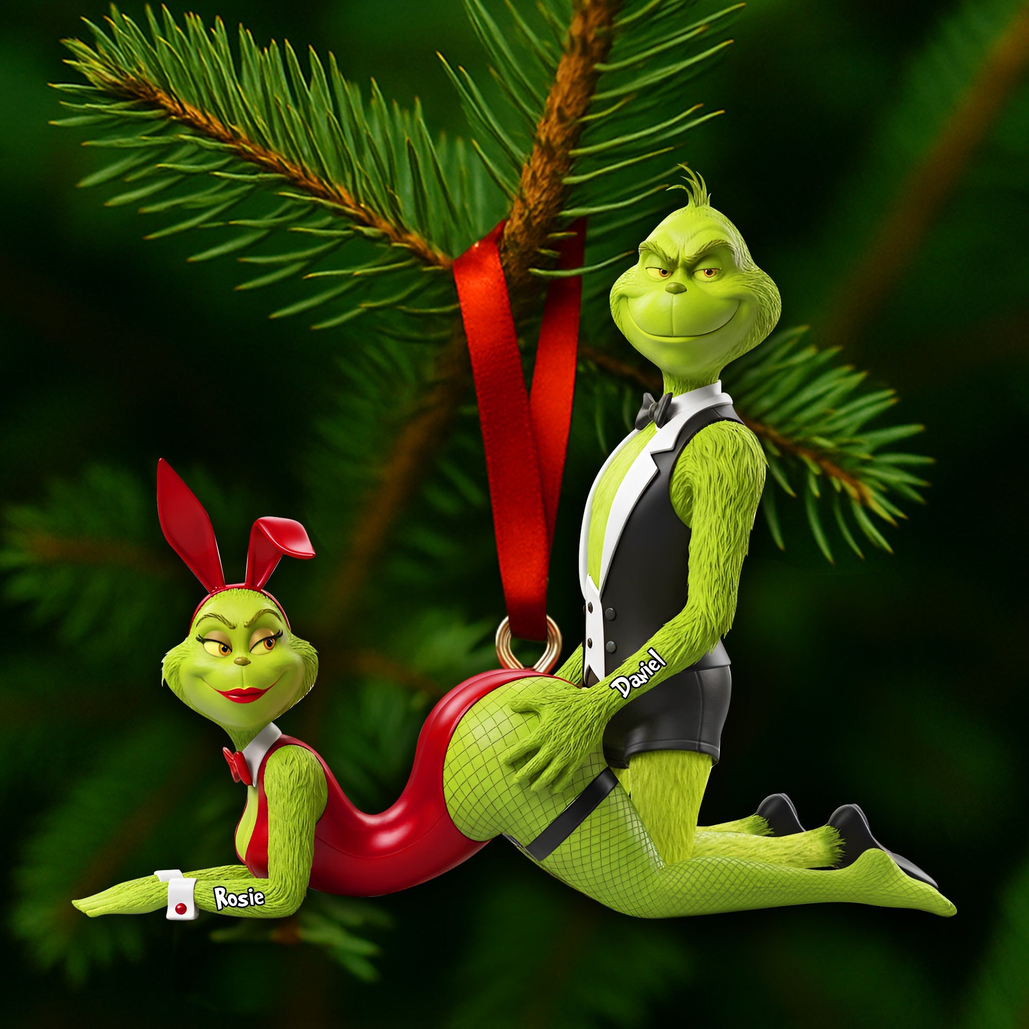 "Be the Grinch's Love Story this Christmas!" - Personalized Christmas Ornament for Couples - Unique Gift for Partners Ornament PopCulturePrints