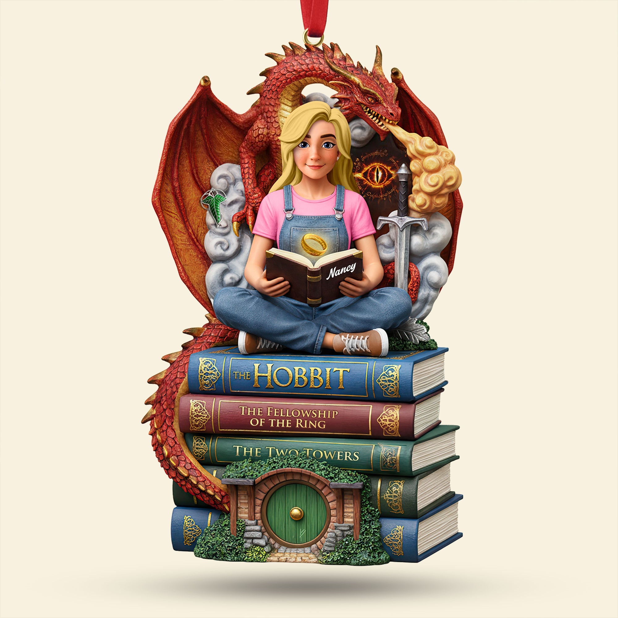 "For Every Book Lover, A Magical Moment Awaits" - Personalized Book Lover Christmas Ornament - Gift for Readers and Book Enthusiasts Ornament PopCulturePrints