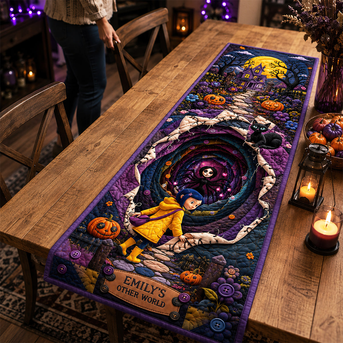Enchanting Halloween Adventure - Personalized Spooky Table Runner