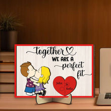 Load image into Gallery viewer, Personalized Kissing Couple Wood Sign - Unique Valentine&#39;s Day Gifts for Couples Wood Sign PopCulturePrints
