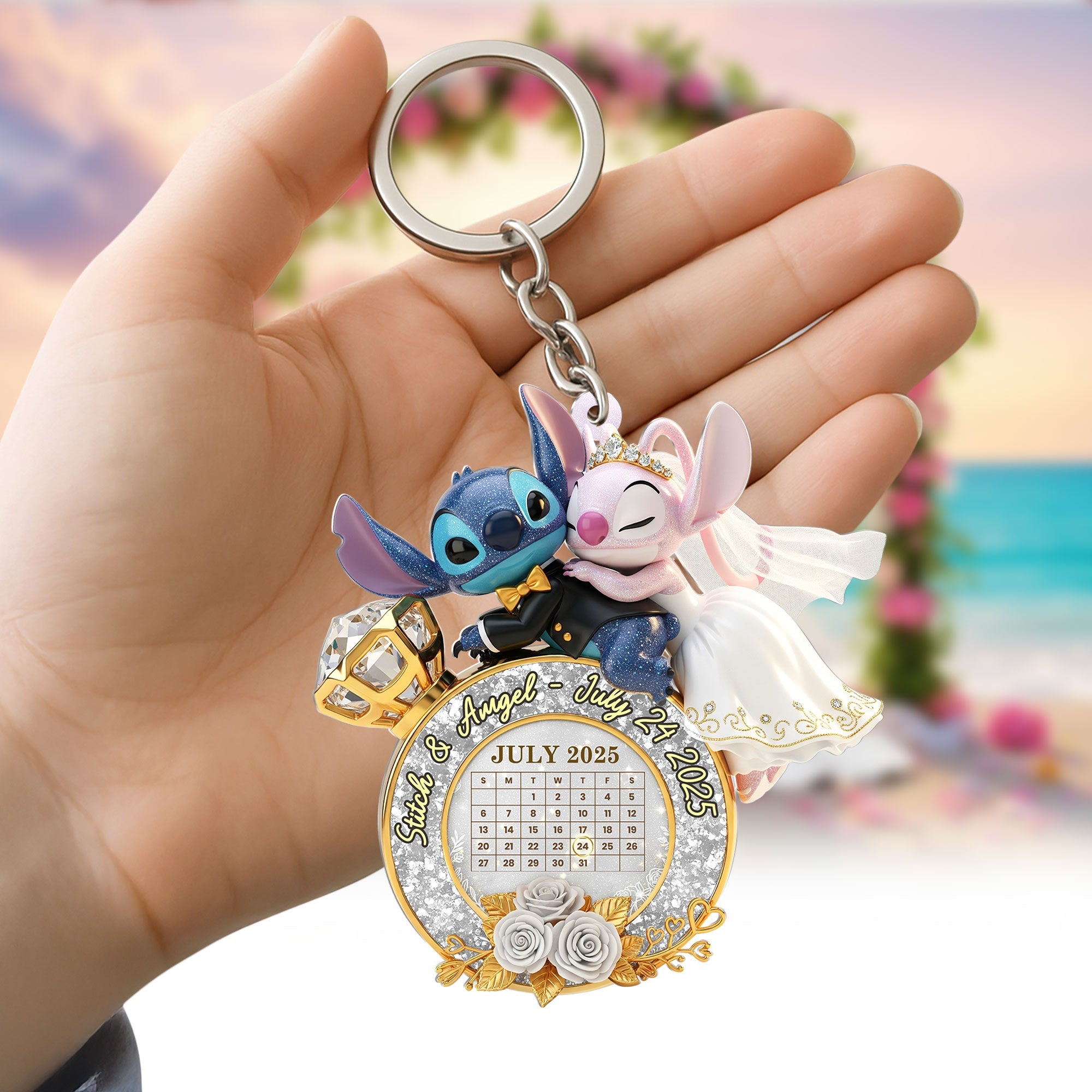 Together Forever: Cute Monster Wedding Couple Keychain - Personalized Gifts for Couples Keychains PopCulturePrints