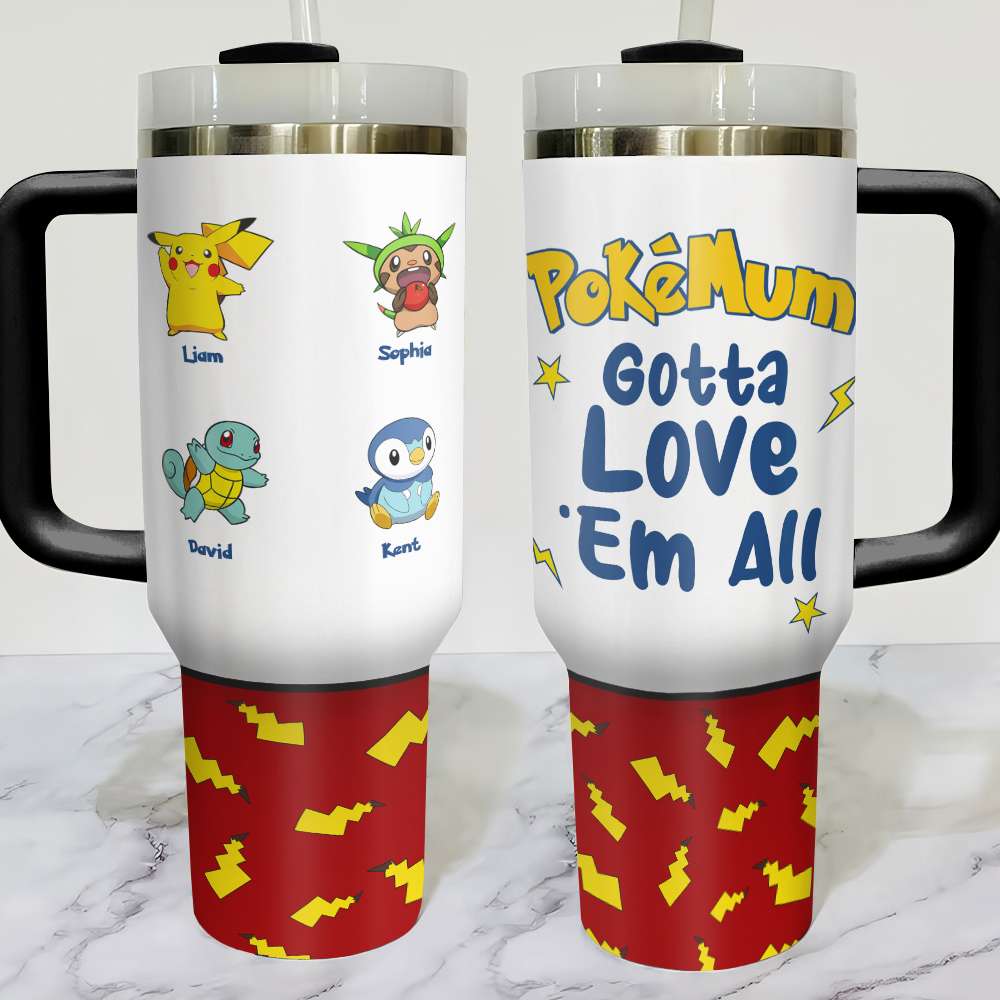 Customizable Pokémon Inspired Tumbler for Mom - Perfect Mother's Day Gift