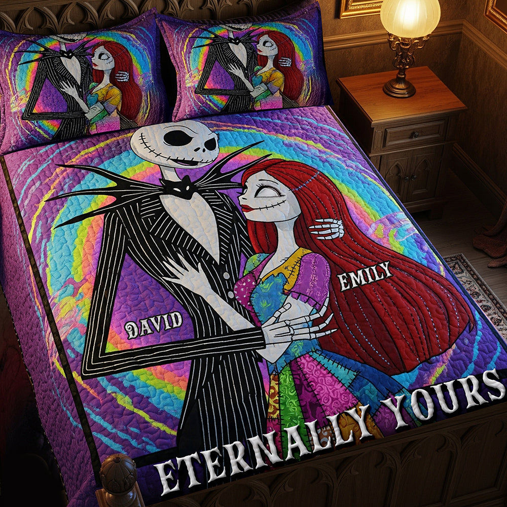 Eternally Yours - Psychedelic Couple Quilt Bed Set | Personalized Halloween Gifts For Couples Bedding Set PopCulturePrints
