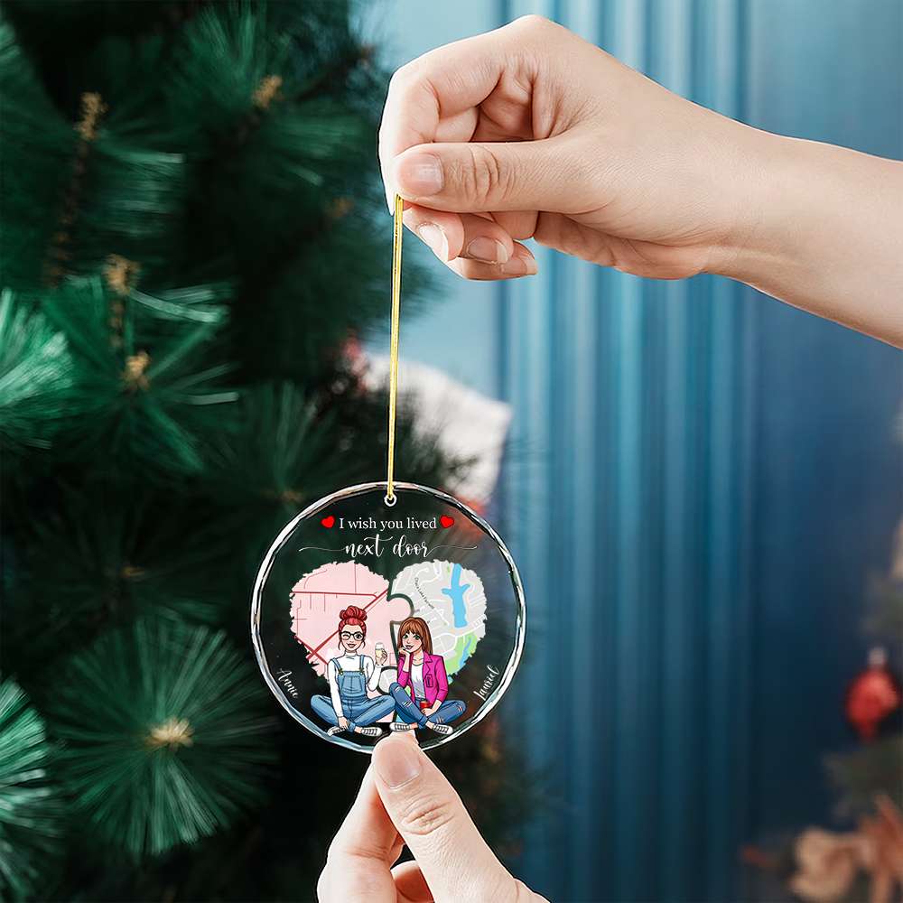 Personalized Besties Christmas Ornament - Crystal Puzzle Design Ornament PopCulturePrints