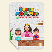 Load image into Gallery viewer, “You Are The Tops - Super Mom Blanket” - Personalized Gift for Mom and Grandma Blanket PopCulturePrints
