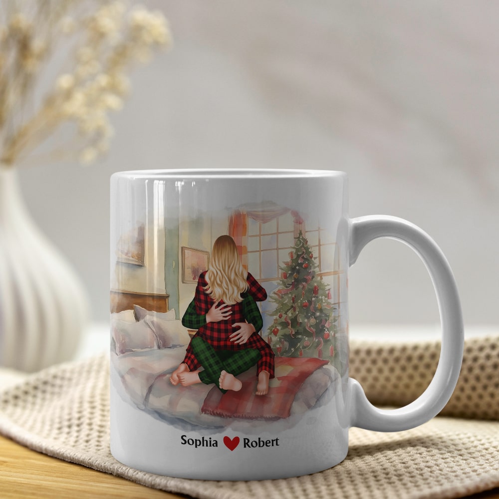 Personalized Christmas Couple Coffee Mug - I Love You Gift