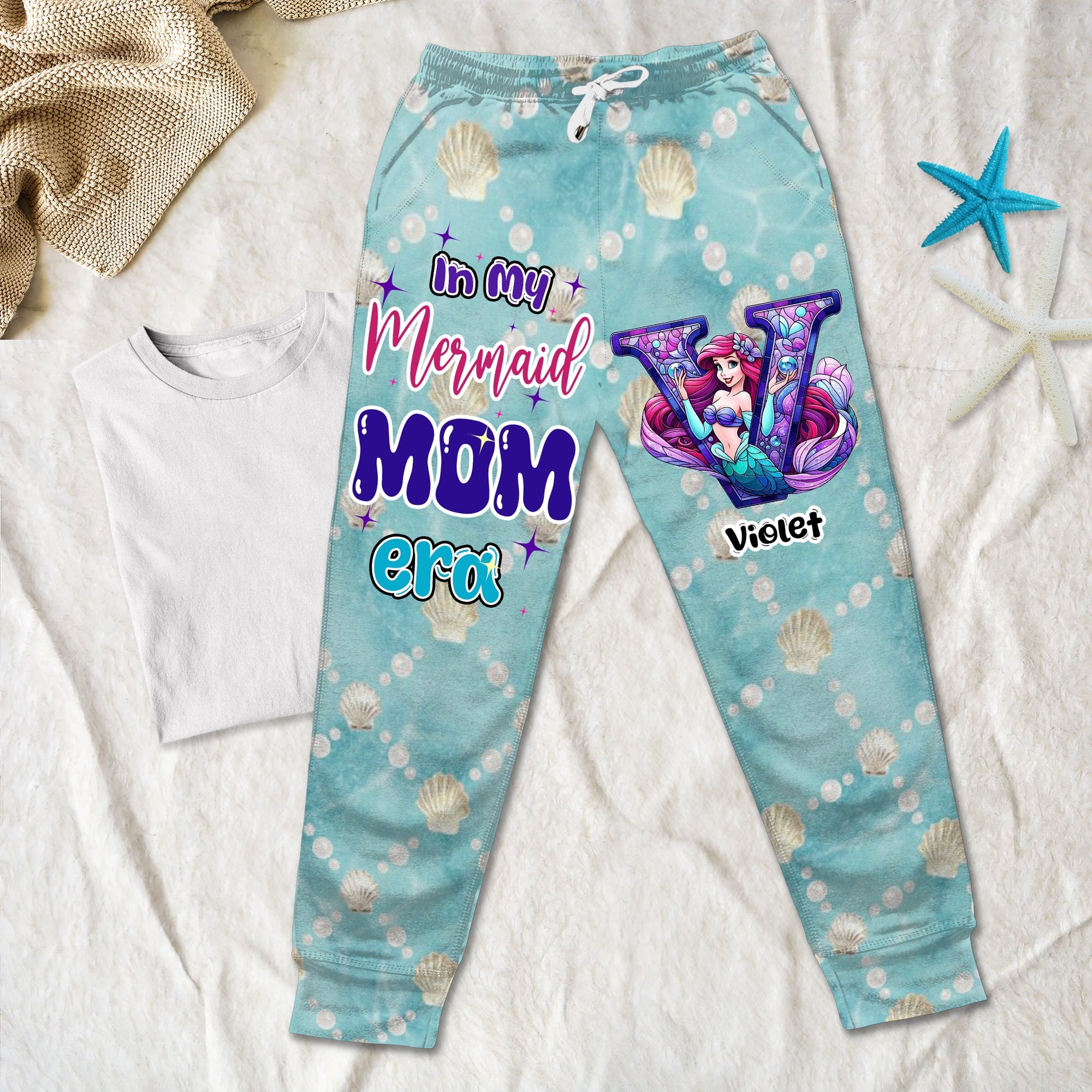 In My Mermaid MOM Era Sweatpants - Personalized Gifts for Moms Shorts and Pants PopCulturePrints