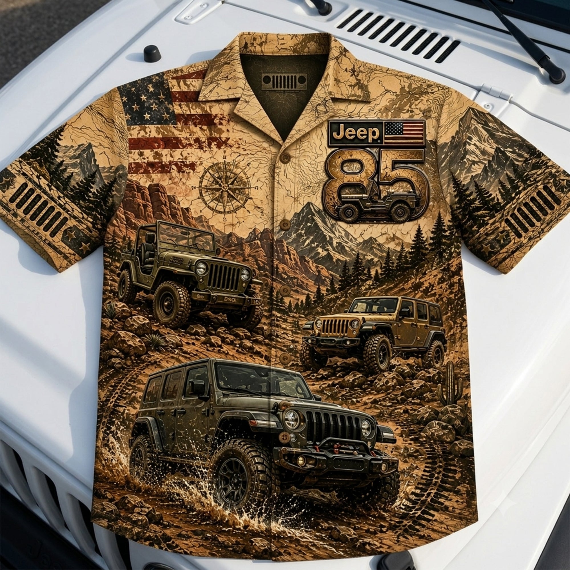 "Adventure Awaits: Celebrate 85 Years of Off-Roading with Style" - Personalized Hawaiian Shirt for Off-Road Lovers