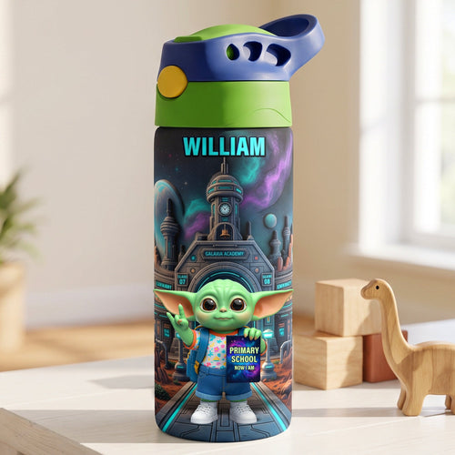 “Explore the Universe of Creativity!” - Personalized Galactic Academy 12oz Colorful Kid Tumbler - Perfect Gift for Kids, Students, and Young Adventurers Tumbler Cup PopCulturePrints