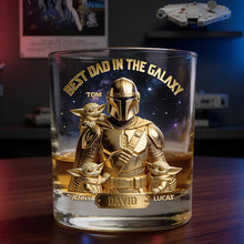 Load image into Gallery viewer, “Best Dad in the Galaxy” - Personalized Round Glass - Gift for Dad, Grandpa, and All Star Dads Glass PopCulturePrints
