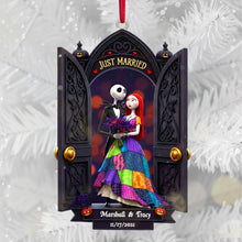 Load image into Gallery viewer, Just Married Adventure - Personalized Christmas Ornament for Newlyweds Ornament PopCulturePrints
