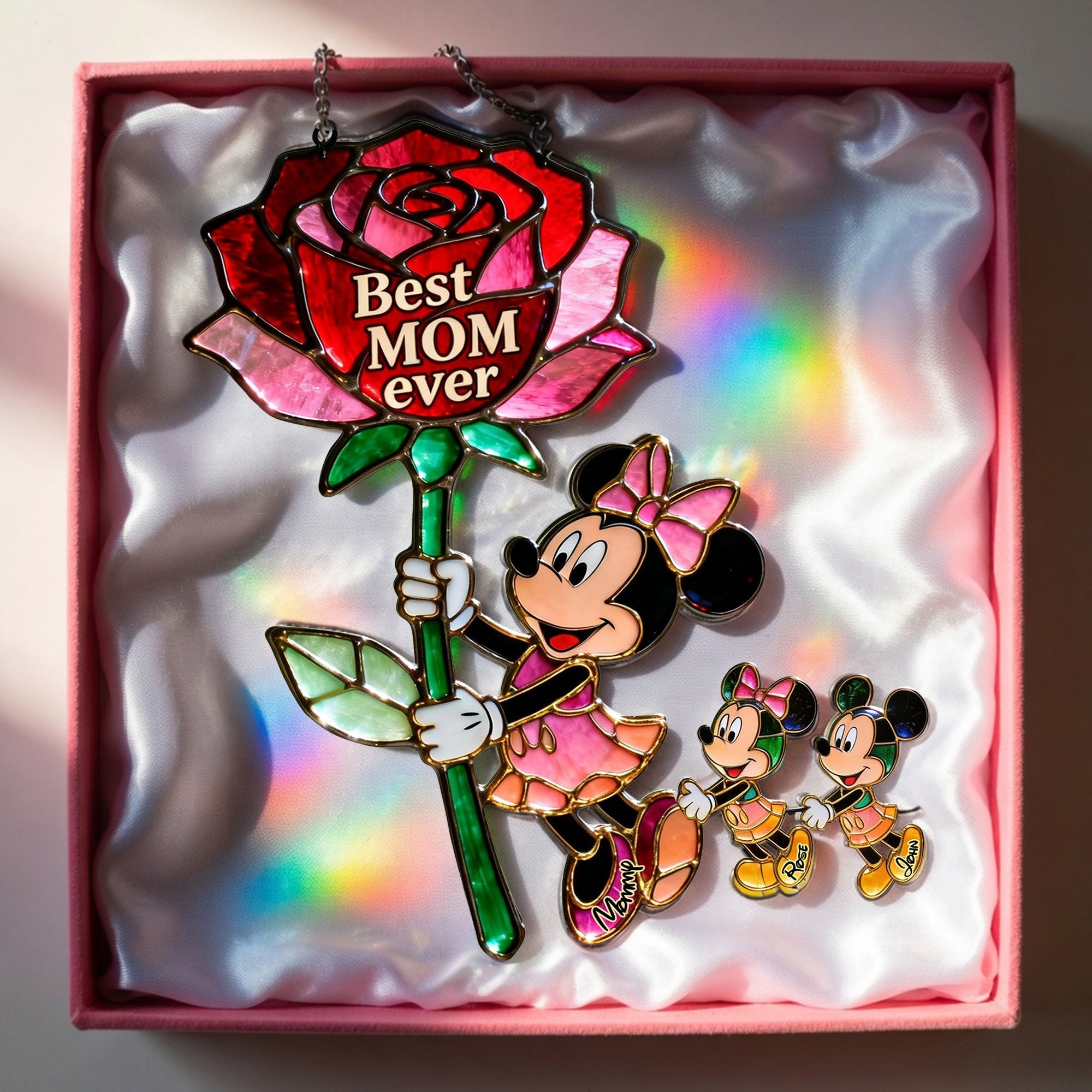 “Best MOM ever” - Personalized Mama’s Little Joys Suncatcher - Unique Gift for Mom and Grandma Ornament PopCulturePrints