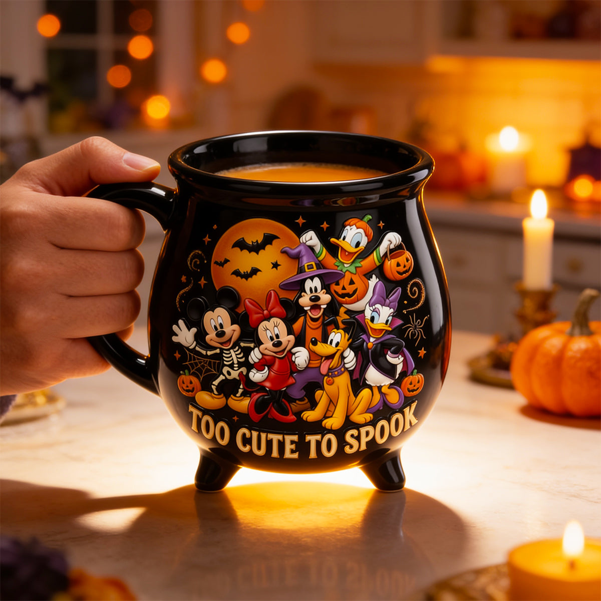 Cute Halloween Night Ceramic Cauldron Mug - Personalized Halloween Gifts 03pgdt220826 Cauldron Mug PopCulturePrints