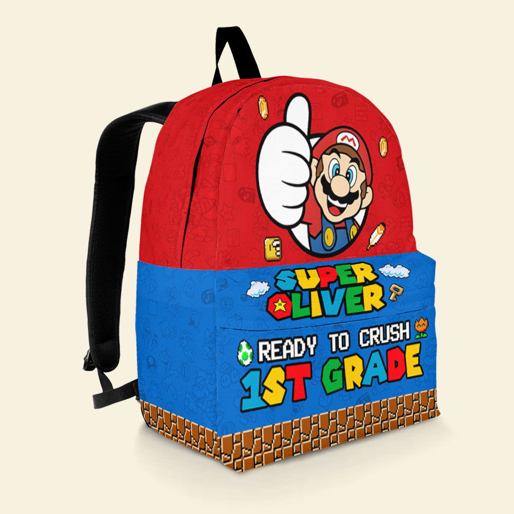 Personalized Super Bright Kids Backpack - Ready to Crush 1st Grade Backpack PopCulturePrints