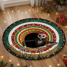 Load image into Gallery viewer, “Embrace the Spooky Spirit!” - Personalized Quilted Round Mat for Horror Fans - Unique Christmas Gift for Your Favorite Nightmare Enthusiasts Doormat PopCulturePrints
