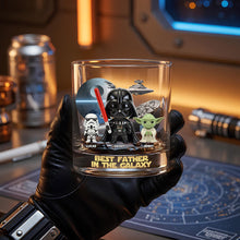 Load image into Gallery viewer, “Best Father In The Galaxy” - Personalized Glass Mug for Dads Glass PopCulturePrints
