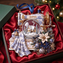 Load image into Gallery viewer, Embrace the Holidays with a Touch of Elegance - Personalized Toile de Jouy Christmas Sewing Ornament

